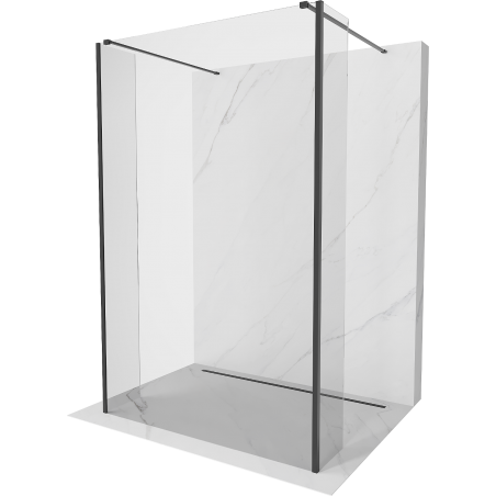 Mexen Kioto ścianka prysznicowa wolnostojąca 100 x 30 x 30 cm, transparent, czarna - 800-100-030-222-70-00-030