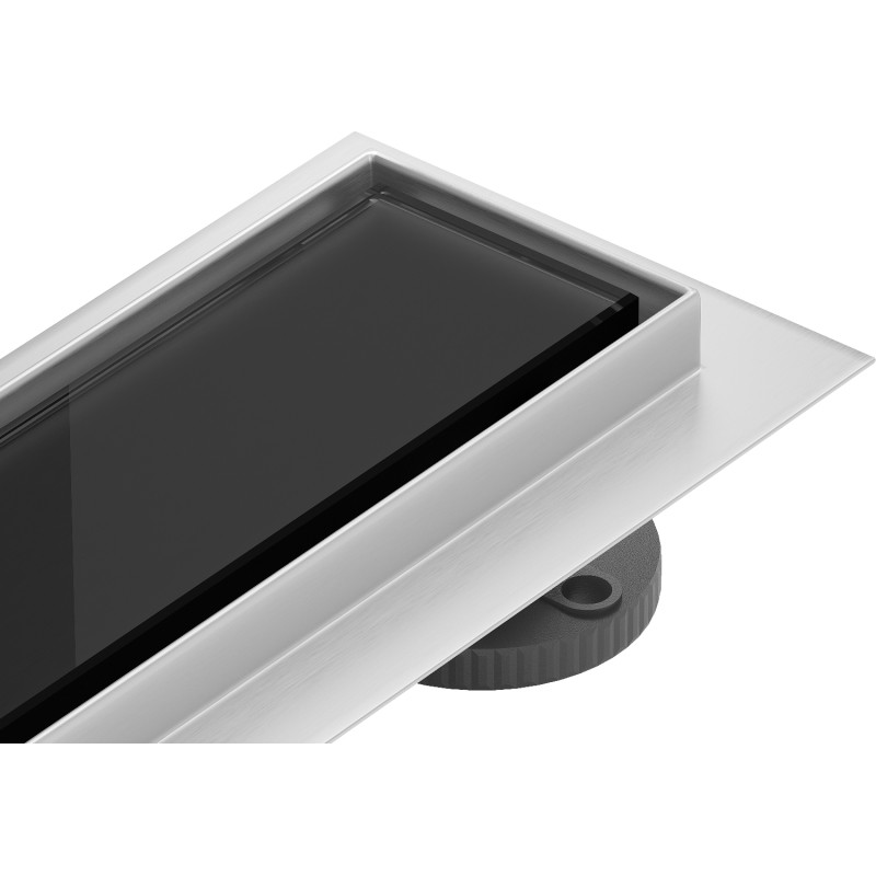 Mexen Flat 360° MGB odpływ liniowy obrotowy 70 cm, czarne szkło - 1026070-40