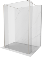 Mexen Kioto ścianka prysznicowa wolnostojąca 100 x 30 x 30 cm, transparent, nikiel szczotkowany - 800-100-030-222-97-00-030