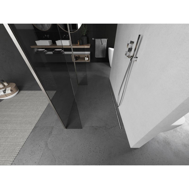 Mexen Kioto ścianka prysznicowa wolnostojąca 145 x 30 x 30 cm, transparent, nikiel szczotkowany - 800-145-030-222-97-00-030