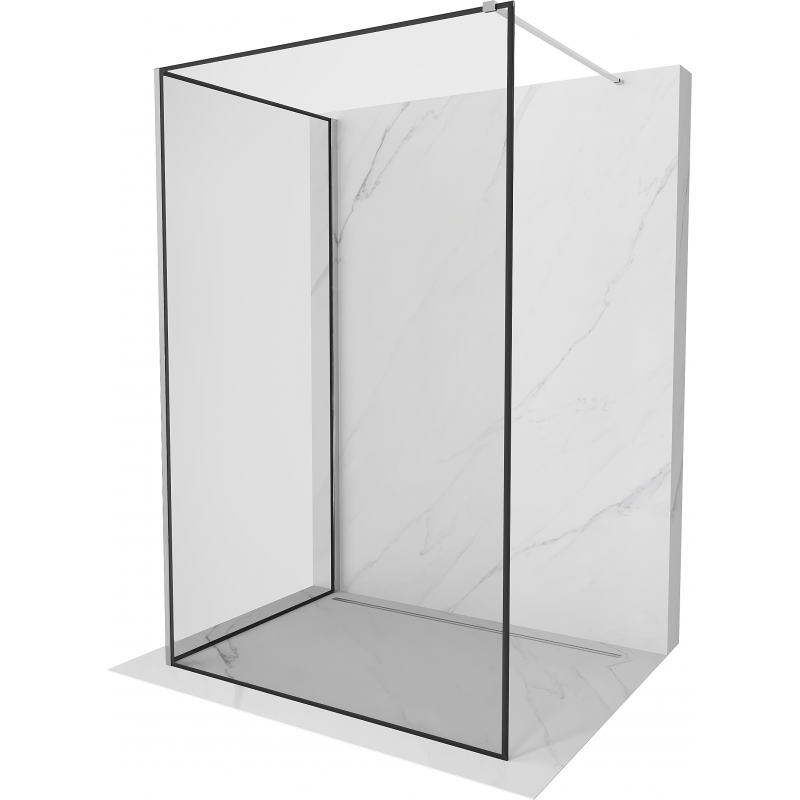 Mexen Kioto ścianka prysznicowa Walk-in 130 x 80 cm, czarna ramka, chrom - 800-130-212-01-70-080