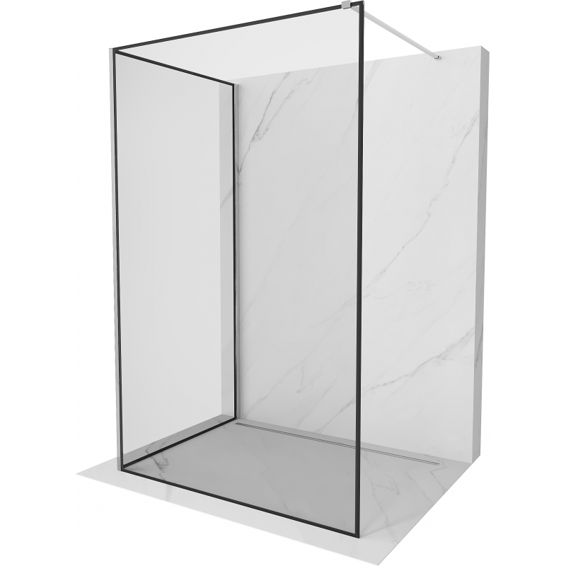 Mexen Kioto ścianka prysznicowa Walk-in 110 x 100 cm, czarna ramka, chrom - 800-110-212-01-70-100