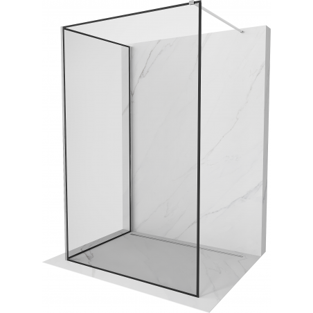 Mexen Kioto ścianka prysznicowa Walk-in 130 x 120 cm, czarna ramka, chrom - 800-130-212-01-70-120