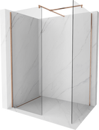 Mexen Kioto ścianka prysznicowa Walk-in 130 x 75 cm, transparent, miedź szczotkowana - 800-130-202-65-00-075