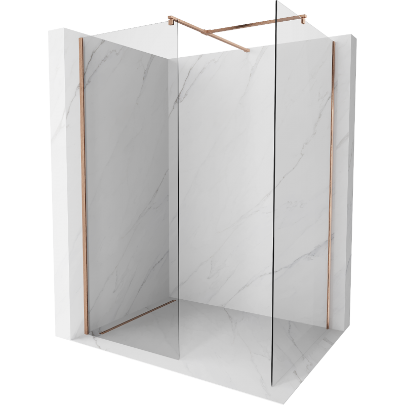 Mexen Kioto ścianka prysznicowa Walk-in 145 x 90 cm, transparent, miedź szczotkowana - 800-145-202-65-00-090