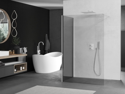 Mexen Kioto ścianka prysznicowa Walk-in 110 x 100 cm, transparent, biała - 800-110-212-20-00-100