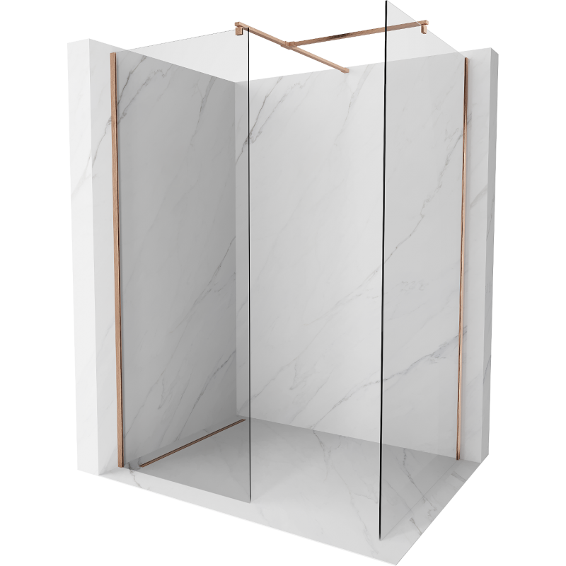 Mexen Kioto ścianka prysznicowa Walk-in 170 x 105 cm, transparent, miedź szczotkowana - 800-170-202-65-00-105