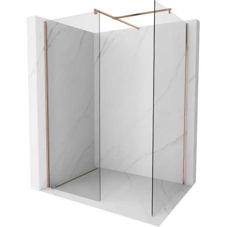 Mexen Kioto ścianka prysznicowa Walk-in 170 x 110 cm, transparent, miedź szczotkowana - 800-170-202-65-00-110