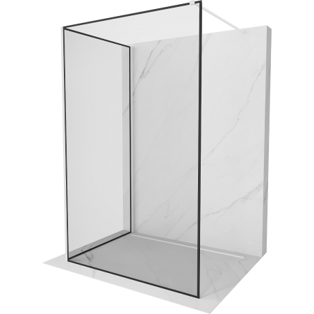 Mexen Kioto ścianka prysznicowa Walk-in 110 x 70 cm, czarna ramka, biała - 800-110-212-20-70-070