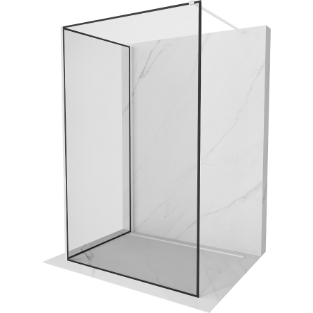 Mexen Kioto ścianka prysznicowa Walk-in 110 x 110 cm, czarna ramka, biała - 800-110-212-20-70-110