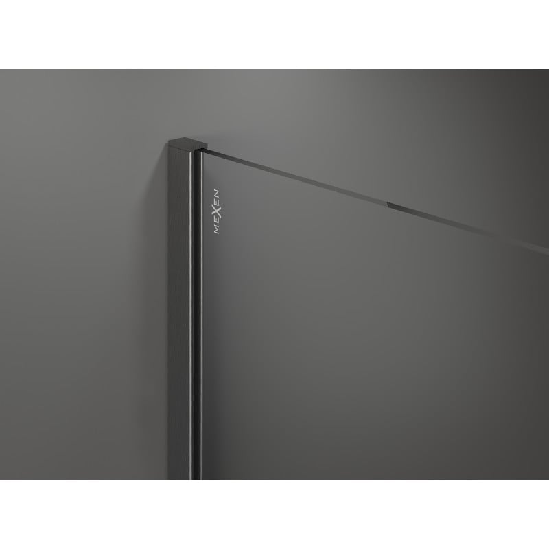 Mexen Kioto ścianka prysznicowa Walk-in 140 x 90 cm, czarna ramka, gun gray szczotkowany - 800-140-202-66-70-090