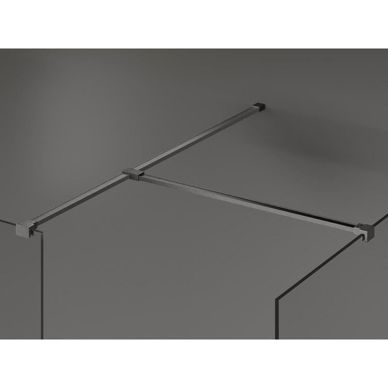 Mexen Kioto ścianka prysznicowa Walk-in 120 x 100 cm, czarna ramka, gun gray szczotkowany - 800-120-202-66-70-100