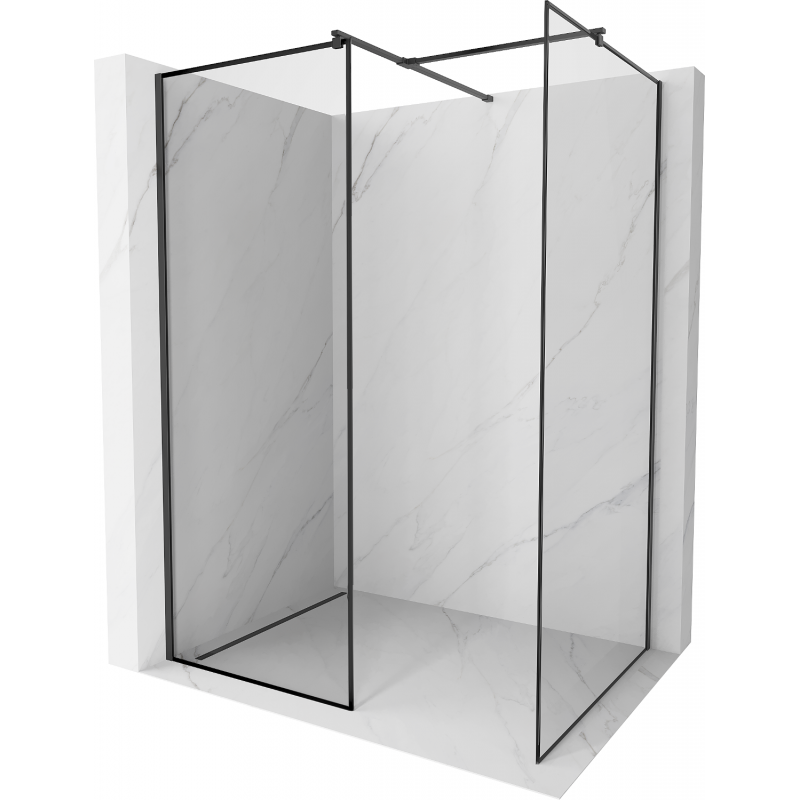 Mexen Kioto ścianka prysznicowa Walk-in 90 x 90 cm, czarna ramka, czarna - 800-090-202-70-70-090