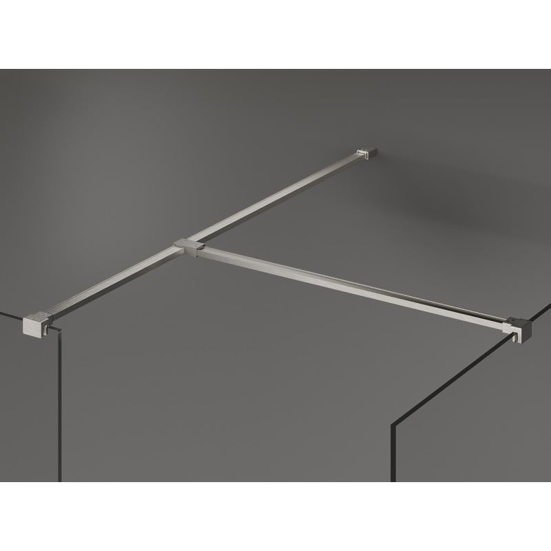 Mexen Kioto ścianka prysznicowa Walk-in 90 x 80 cm, czarna ramka, nikiel szczotkowany - 800-090-202-97-70-080