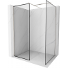 Mexen Kioto ścianka prysznicowa Walk-in 130 x 80 cm, czarna ramka, nikiel szczotkowany - 800-130-202-97-70-080