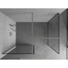 Mexen Kioto ścianka prysznicowa Walk-in 130 x 80 cm, czarna ramka, nikiel szczotkowany - 800-130-202-97-70-080