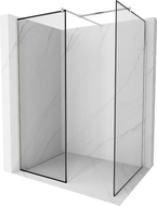 Mexen Kioto ścianka prysznicowa Walk-in 140 x 90 cm, czarna ramka, nikiel szczotkowany - 800-140-202-97-70-090