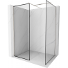 Mexen Kioto ścianka prysznicowa Walk-in 120 x 110 cm, czarna ramka, nikiel szczotkowany - 800-120-202-97-70-110