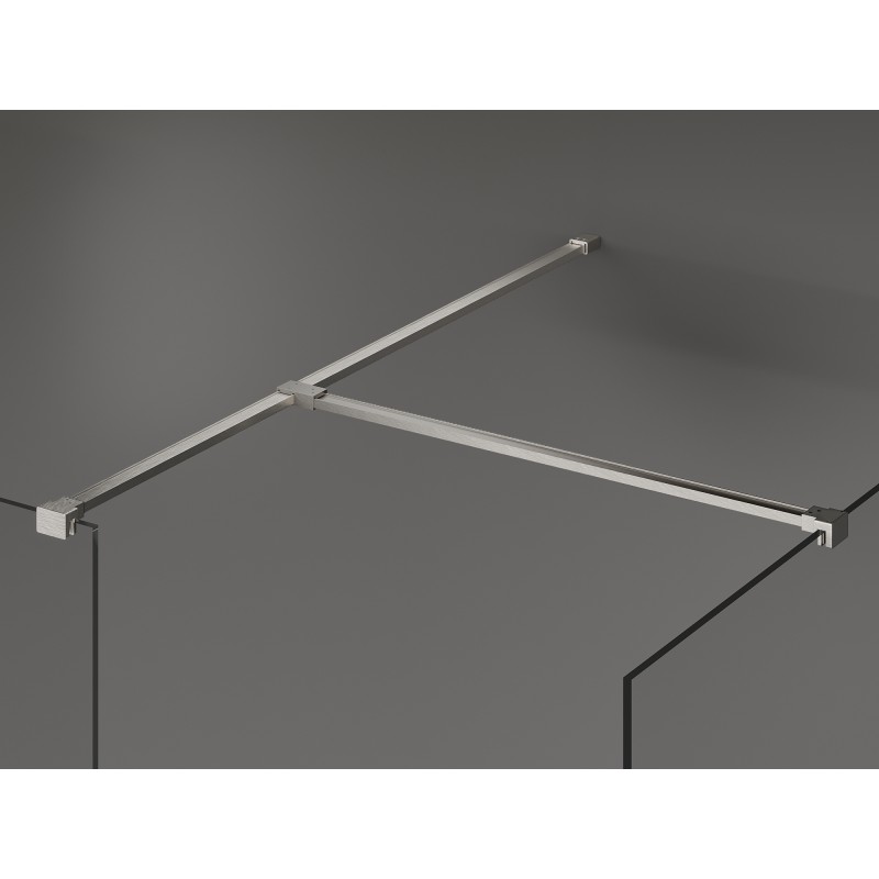 Mexen Kioto ścianka prysznicowa Walk-in 130 x 110 cm, czarna ramka, nikiel szczotkowany - 800-130-202-97-70-110