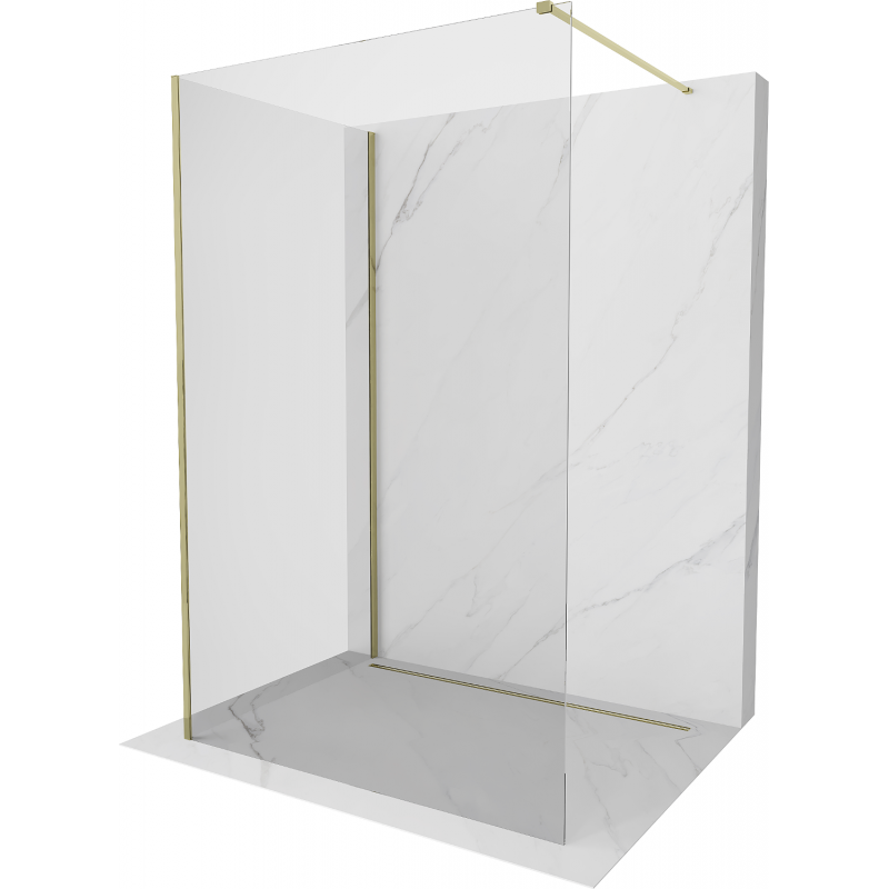 Mexen Kioto ścianka prysznicowa Walk-in 140 x 75 cm, transparent, złota - 800-140-212-50-00-075