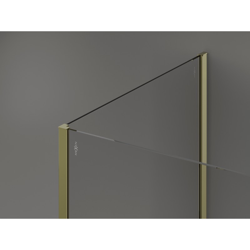 Mexen Kioto ścianka prysznicowa Walk-in 140 x 75 cm, transparent, złota - 800-140-212-50-00-075