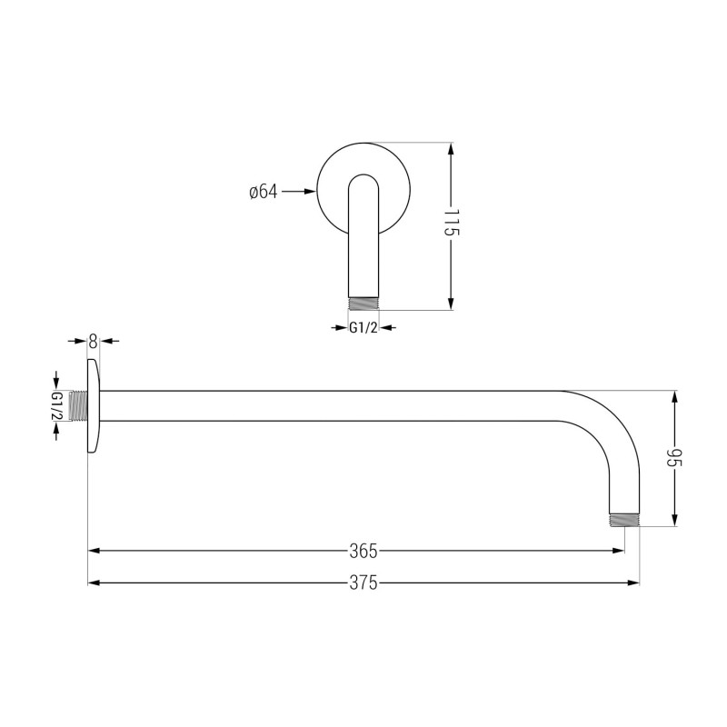 Mexen Kai DR70 zestaw wannowo-prysznicowy podtynkowy z deszczownicą 25 cm, gun gray szczotkowany - 77602DR70251-66