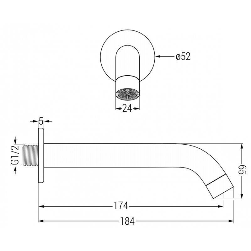 Mexen Kai DR70 zestaw wannowo-prysznicowy podtynkowy z deszczownicą 25 cm, grafit - 77602DR70251-66