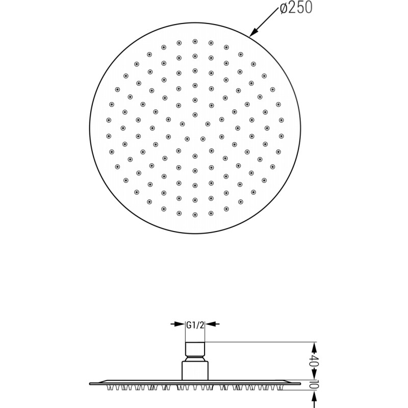 Mexen Kai DR70 zestaw wannowo-prysznicowy podtynkowy z deszczownicą 25 cm, gun gray szczotkowany - 77602DR70251-66