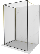 Mexen Kioto ścianka prysznicowa Walk-in 140 x 80 cm, czarna ramka, złota - 800-140-212-50-70-080