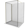Mexen Kioto ścianka prysznicowa Walk-in 130 x 100 cm, czarna ramka, złota - 800-130-212-50-70-100