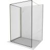 Mexen Kioto ścianka prysznicowa Walk-in 140 x 110 cm, czarna ramka, złota - 800-140-212-50-70-110