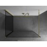 Mexen Kioto ścianka prysznicowa Walk-in 130 x 120 cm, czarna ramka, złota - 800-130-212-50-70-120