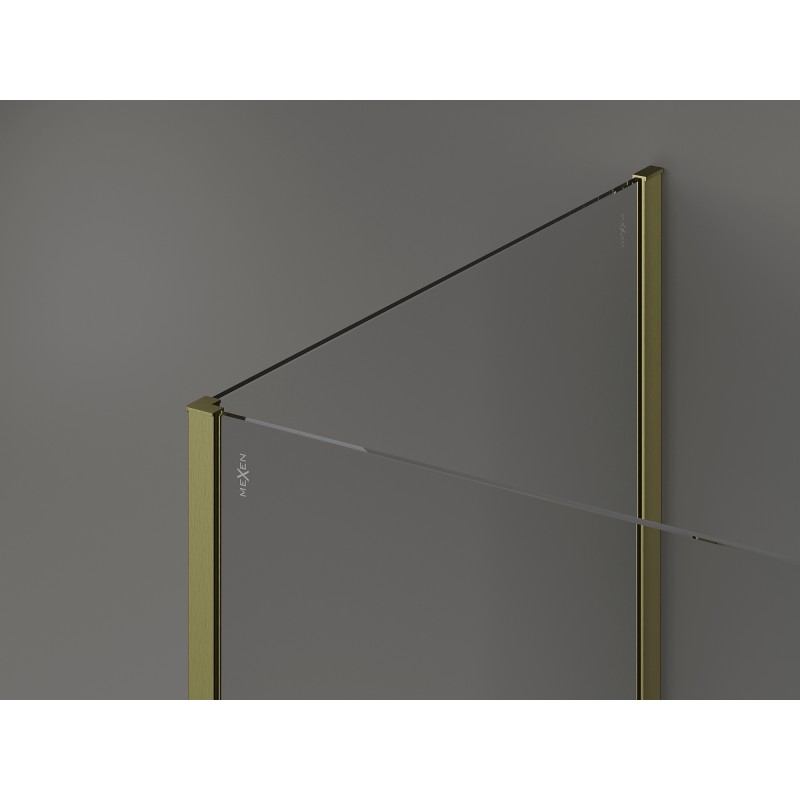 Mexen Kioto ścianka prysznicowa Walk-in 140 x 75 cm, transparent, złota szczotkowana - 800-140-212-55-00-075