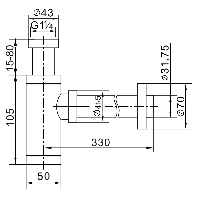 Mexen półsyfon umywalkowy kwadratowy z korkiem klik-klak, bez przelewu, czarny antyczny- 7991060-79