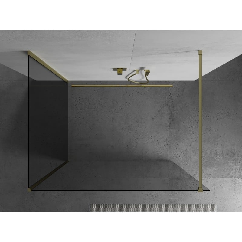 Mexen Kioto ścianka prysznicowa Walk-in 120 x 110 cm, transparent, złota szczotkowana - 800-120-212-55-00-110