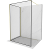 Mexen Kioto ścianka prysznicowa Walk-in 120 x 70 cm, czarna ramka, złota szczotkowana - 800-120-212-55-70-070