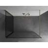 Mexen Kioto ścianka prysznicowa Walk-in 120 x 90 cm, czarna ramka, złota szczotkowana - 800-120-212-55-70-090