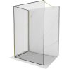 Mexen Kioto ścianka prysznicowa Walk-in 120 x 120 cm, czarna ramka, złota szczotkowana - 800-120-212-55-70-120
