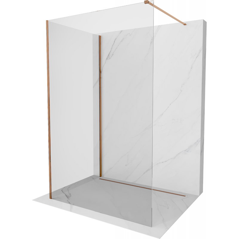 Mexen Kioto ścianka prysznicowa Walk-in 115 x 90 cm, transparent, różowe złoto - 800-115-212-60-00-090
