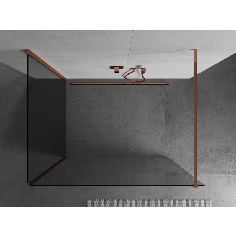 Mexen Kioto ścianka prysznicowa Walk-in 115 x 90 cm, transparent, różowe złoto - 800-115-212-60-00-090