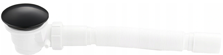 Mexen syfon do brodzika z osadnikiem, czarny - 49000-70