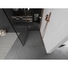 Mexen Kioto ścianka prysznicowa Walk-in 90 x 70 cm, czarna ramka, różowe złoto - 800-090-212-60-70-070