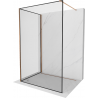 Mexen Kioto ścianka prysznicowa Walk-in 90 x 80 cm, czarna ramka, różowe złoto - 800-090-212-60-70-080