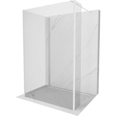 Mexen Kioto ścianka prysznicowa Walk-in 125 x 70 x 30 cm, transparent, biała - 800-125-070-221-20-00-030