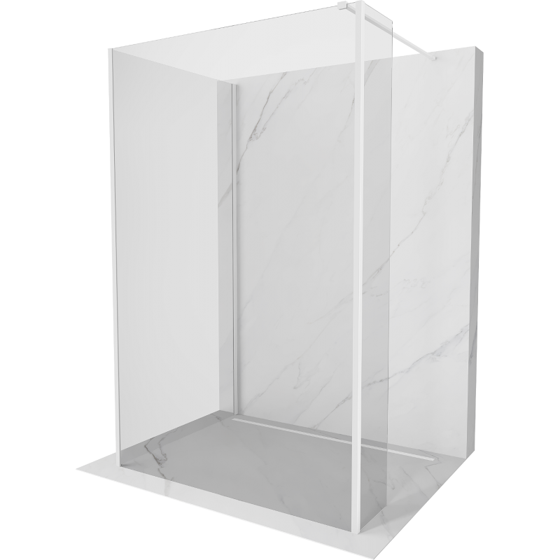 Mexen Kioto ścianka prysznicowa Walk-in 110 x 80 x 30 cm, transparent, biała - 800-110-080-221-20-00-030