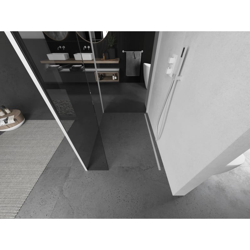 Mexen Kioto ścianka prysznicowa Walk-in 110 x 80 x 30 cm, transparent, biała - 800-110-080-221-20-00-030