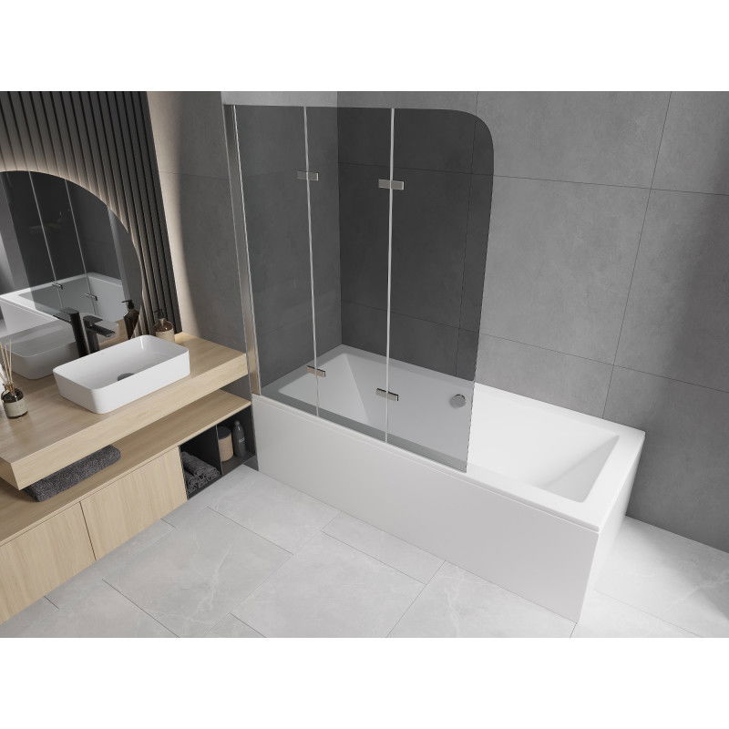 Mexen Felix parawan nawannowy 3-skrzydłowy 120 x 140 cm, grafit, chrom - 890-120-003-01-40