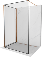 Mexen Kioto ścianka prysznicowa Walk-in 120 x 110 cm, czarna ramka, różowe złoto - 800-120-212-60-70-110