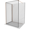 Mexen Kioto ścianka prysznicowa Walk-in 130 x 110 cm, czarna ramka, różowe złoto - 800-130-212-60-70-110