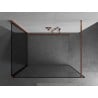 Mexen Kioto ścianka prysznicowa Walk-in 130 x 110 cm, czarna ramka, różowe złoto - 800-130-212-60-70-110